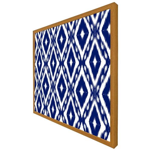 Benjamin Tate Design Tribal art ikat ogee in traditional classic blue (picture Frame)