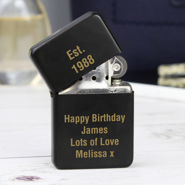 Personalised Memento Company Personalised Black Lighter