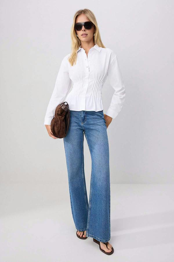 WOVCOR Long Sleeve Fitted Ribbed Shirt