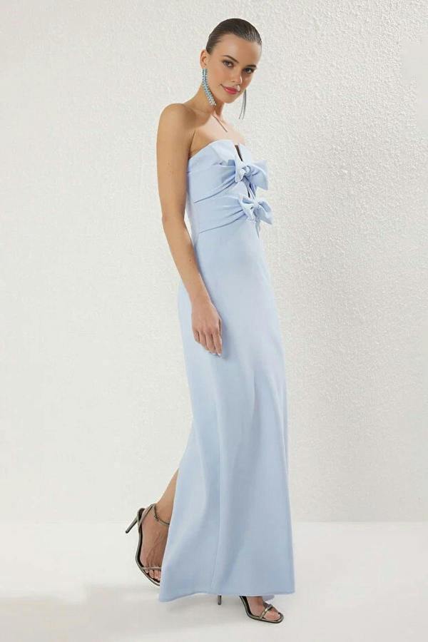 WOVCOR Elegant Evening Dress with Bow Detail