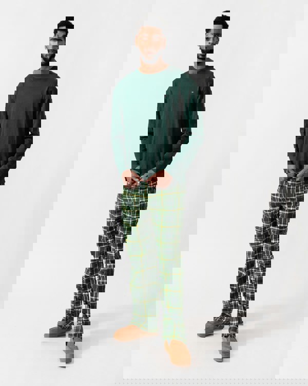 Tommy Hilfiger Relaxed Flannel Print Long Sleeve Mens Pyjama Set full length