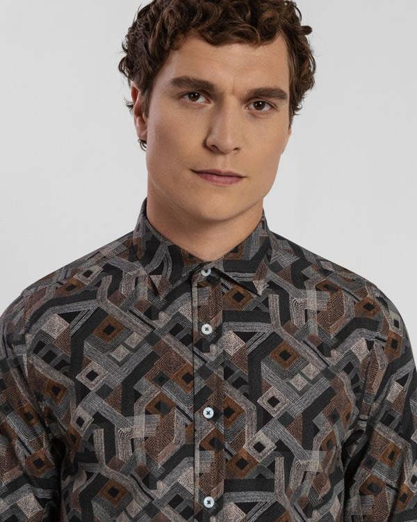 Steel & Jelly Limited Edition Slate Aztec Slim Fit Shirt