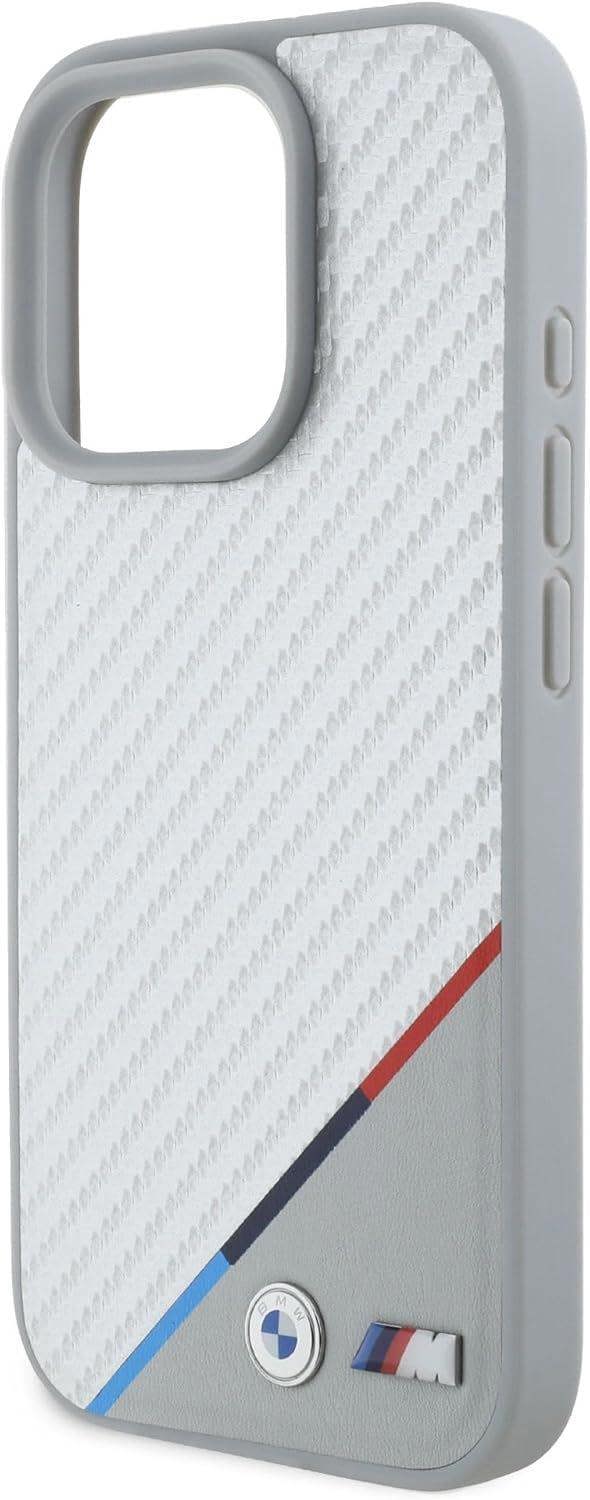 BMW M Carbon Tricolor Line Case with MagSafe for iPhone 16 Pro 6.3" Grey - BMHMP16L23PUDTS