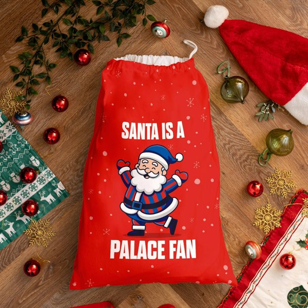 BritishmadeGifts Santa is a Palace Fan - Football Fan Santa Sack