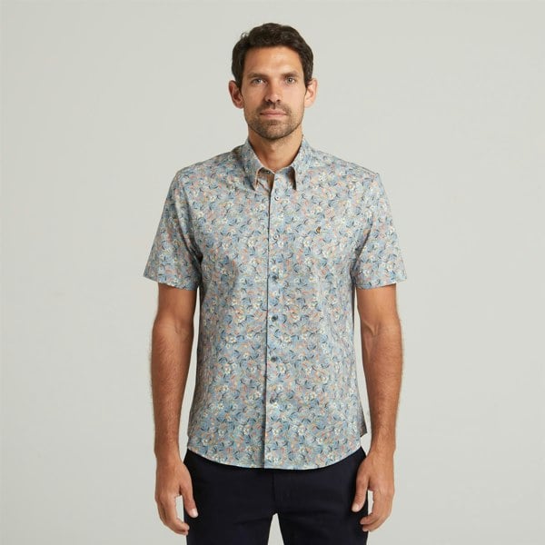 Gabicci G54W07 Mens Short Sleeve Printed  Shirt Gabicci Classic - AZURE
