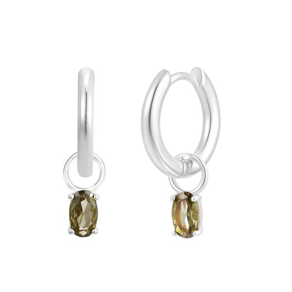 Gold Trip August Huggie Hoop Birthstone Charm Earrings