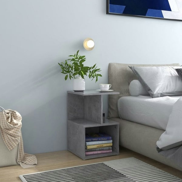 Berkfield Bedside Cabinet Concrete Grey 35x35x55 cm Engineered Wood