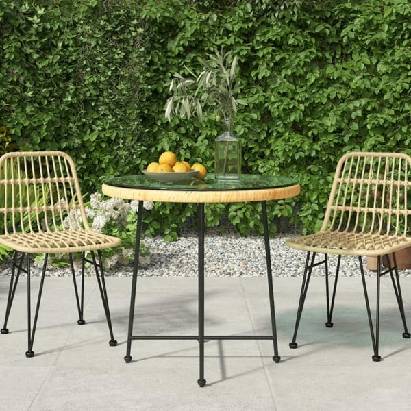 Berkfield Dining Table �_�”�_80 cm�_�__Tempered Glass and Steel