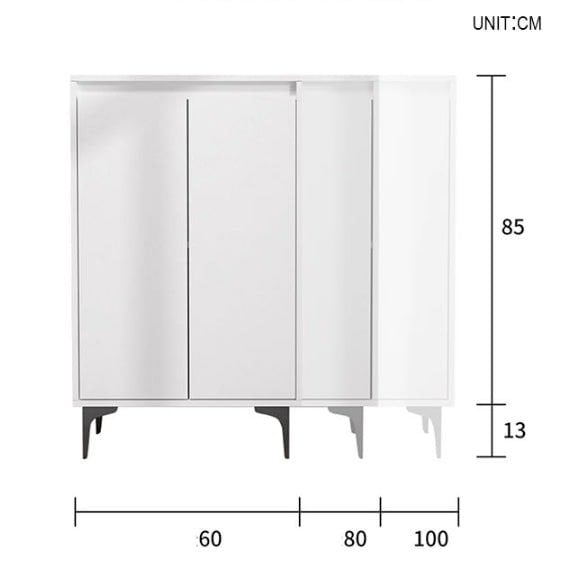 Cethy Wood Shoe Storage, White with shoes storage hallway