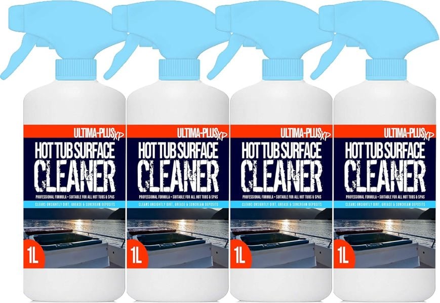 Ultima Plus XP ULTIMA-PLUS XP Hot Tub Surface Cleaner - Removes Dirt, Oil, Grease, Waterlines & More 4L