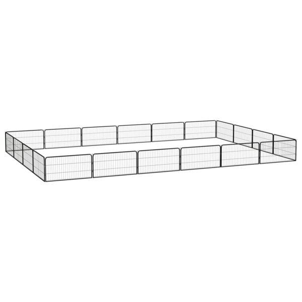 Berkfield 20-Panel Dog Playpen Black 100x50 cm Powder-coated Steel