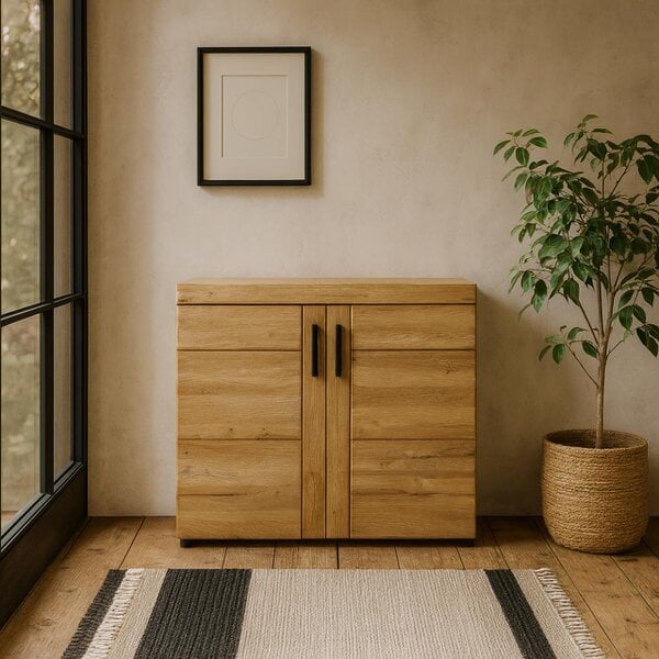 Wyld Haus Larkwood 2 Door Grandson Oak Wood Storage Cabinet