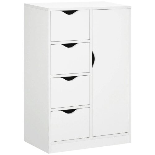 Wyld Haus Sopake White Freestanding Storage Cabinet With 4 Drawers And Lower Cupboard