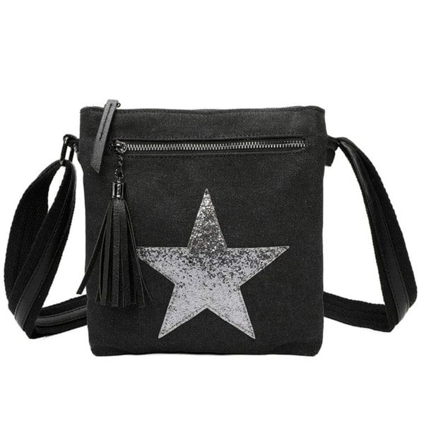 Love EMVY Metallic Star Canvas Crossbody Bag