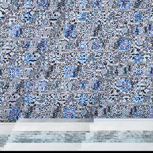 WT1501 - Spanish & Moroccan Blue Tiles Mix Wall Stickers - 15 cm  x 15 cm - 24 pcs.