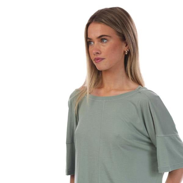 Adidas Womens/Ladies Studio Oversized Yoga T-Shirt - Green - 