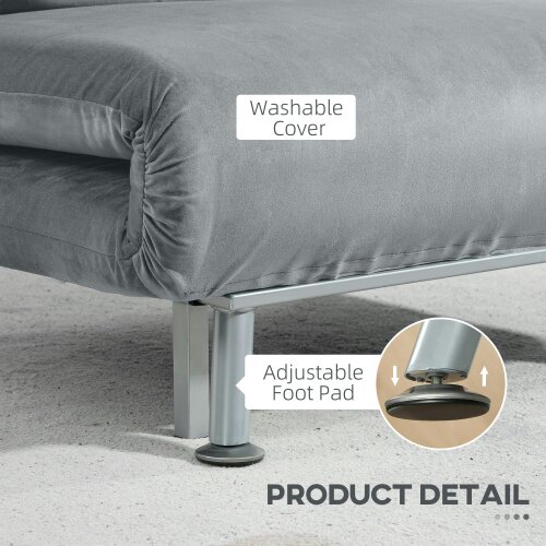 Wyld Haus Noso Velvet Grey Single Sleeper Chair