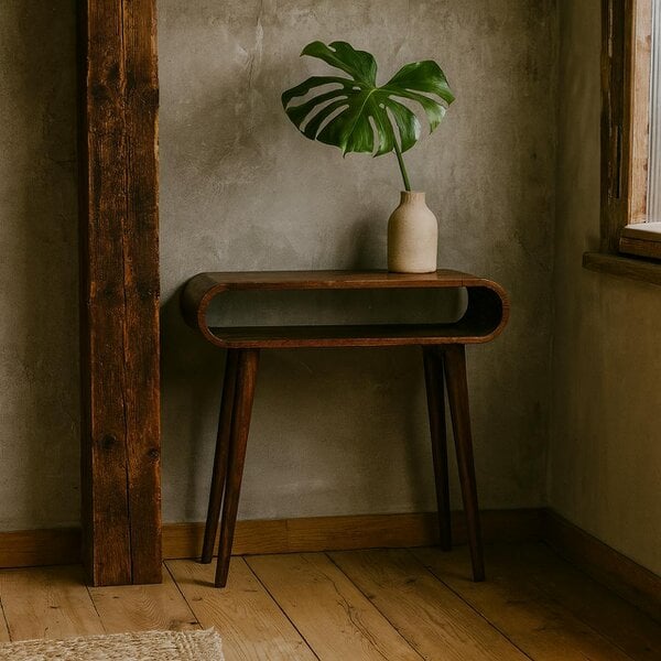 Wyld Haus Porquerolles Nordic Mango Wood Console Table Open Shelf