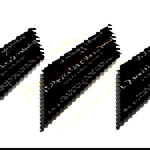 Memorials Direct Granite Memorial Tablet-Large & Extra Large Sizes– Premium Polished Black Stone – Free Personalised Gold Engraving