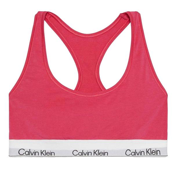 Calvin Klein Womens/Ladies Logo Cotton Blend Bralette - Vibrant Pink - 