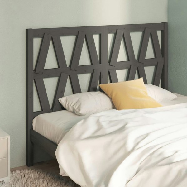 Berkfield Bed Headboard Grey 126x4x100 cm Solid Wood Pine