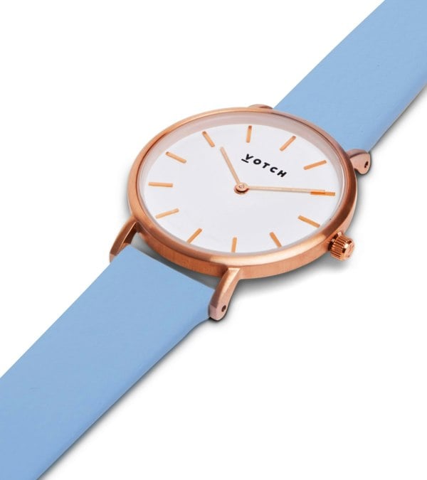 Votch Rose Gold & Sky Blue Watch | Petite