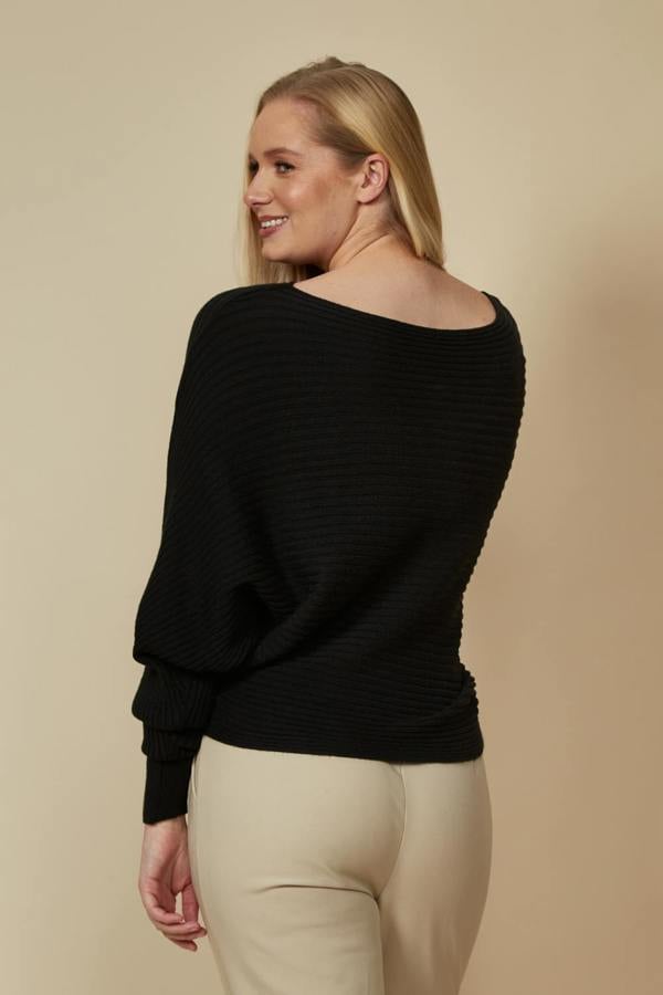 Hoxton Gal Batwing Jumper in Black