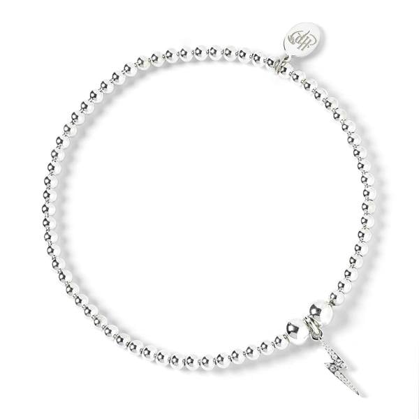 Harry Potter sterling silver ball bead bracelet with lightning bolt charm   silver