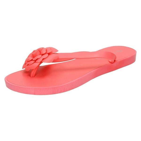 Spot On Ladies Spot On Flat Toepost Flower Trim Sandal