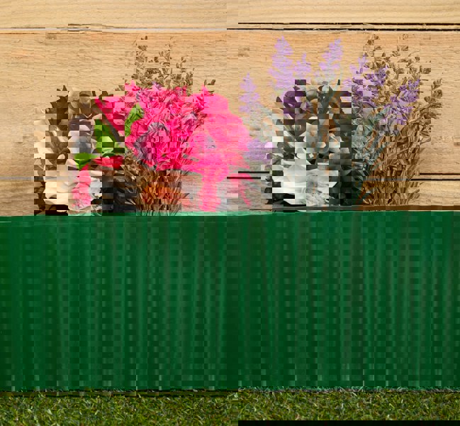 Samuel Alexander 15cm x 9m Large Plastic Corrugated Lawn Garden Edging Border in Green