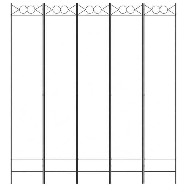 Berkfield 5-Panel Room Divider White 200x220 cm Fabric