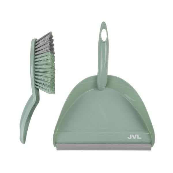 JVL Dust Pan And Brush Set - Green