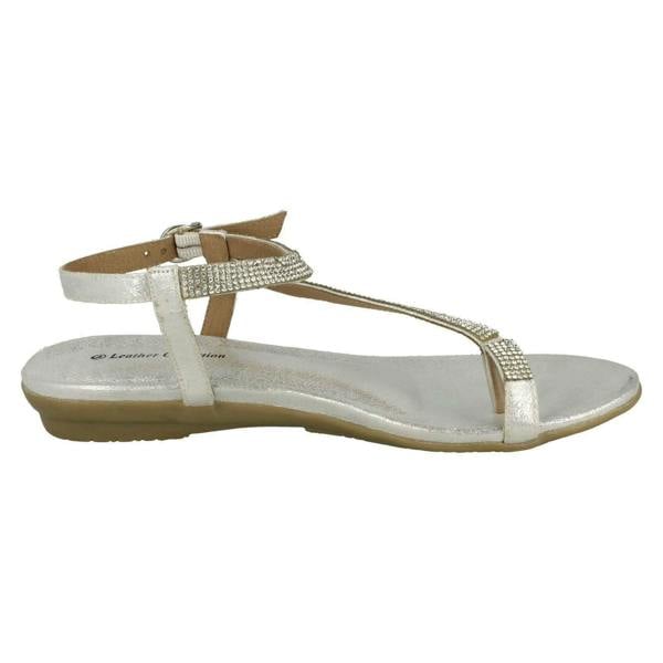Leather Collection Ladies Leather Collection Y Strap Toe Loop Sandals