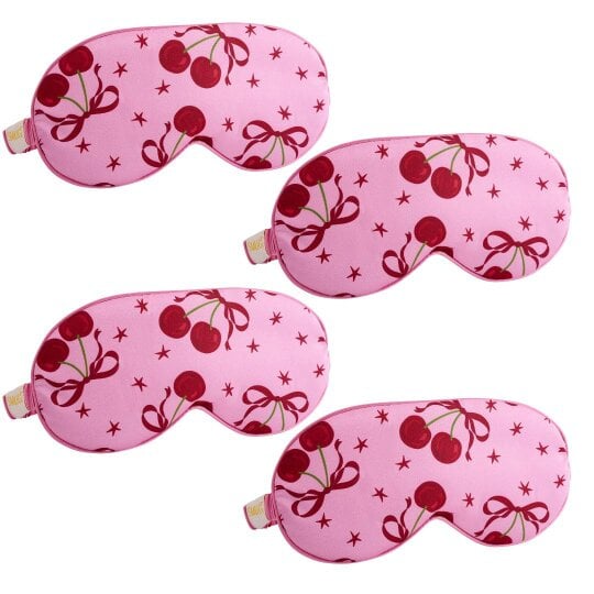 Satin Sleep Mask Multipack Sets - Various Designs - Pink Cherries