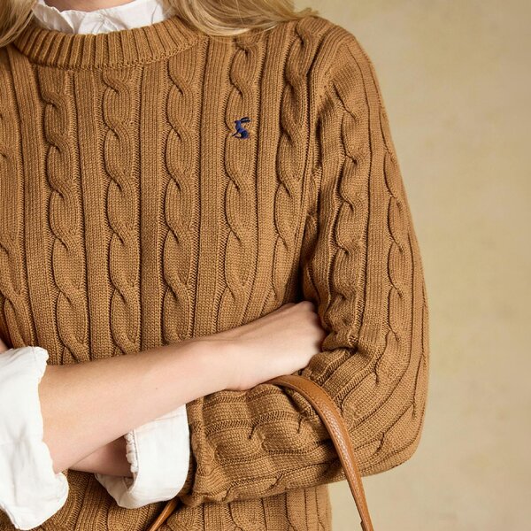 Joules CLASSIC CABLE Jumpers Sweatshirt   in  Brown