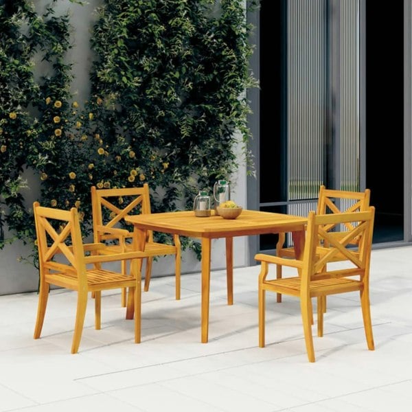 Berkfield Garden Table 110x110x75 cm Solid Wood Acacia