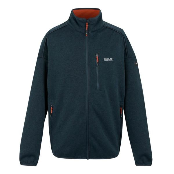 Regatta Mens Kames Full Zip Fleece Jacket - Moonlight Denim/Tangerine Tango - 