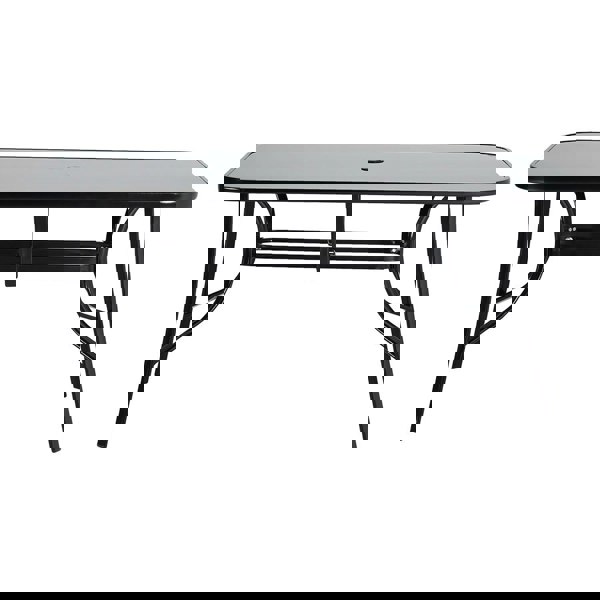 Outdoor Rectangular Dining Table with Umbrella Hole for Garden and Patio Garden Dining Table Living and Home