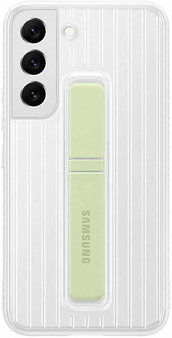 Samsung Galaxy S22 Protective Standing Cover White/Green - EF-RS901CWEGEW