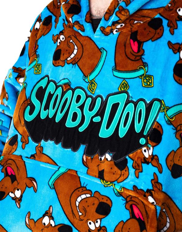 Scooby Doo Mens Blue Character AOP Blanket Hoodie (One Size)