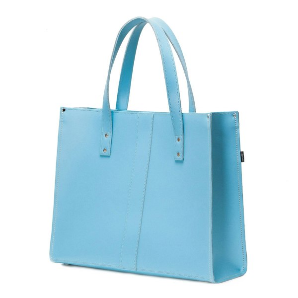 Zatchels Handmade Leather Shopper - Pastel Baby Blue