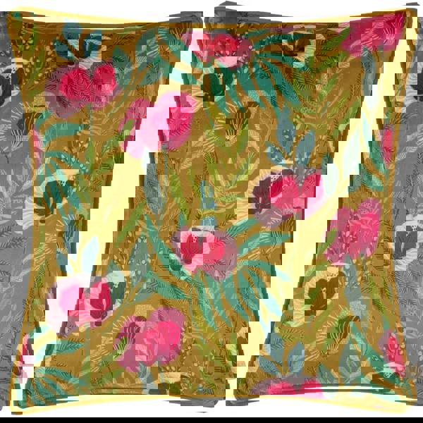 Wylder House Of Bloom Piped Poppy Cushion Cover - Saffron