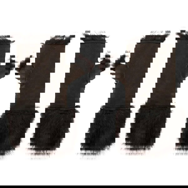 Infinity Leather Women’s Suede Leather Shearling Lined Fingerless Gloves