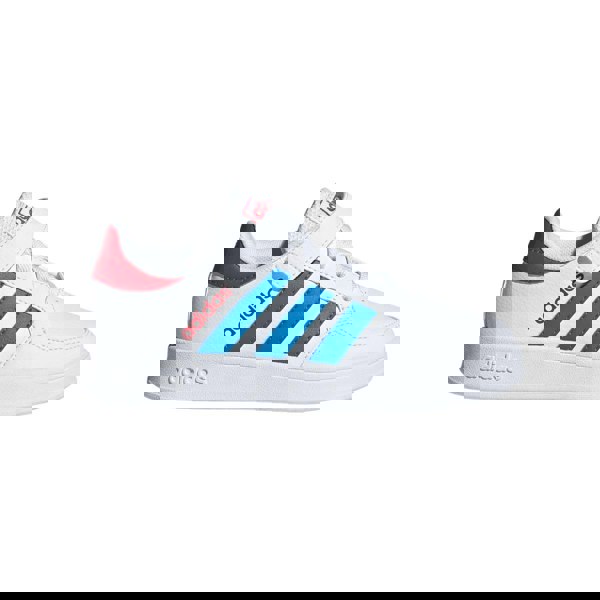 Adidas Kids Breaknet 2.0 Synthetic Leather Trainers - White / Blue