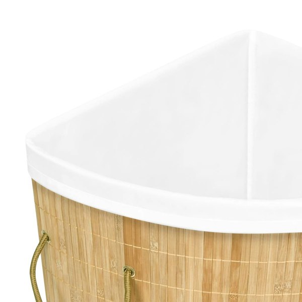 Berkfield Bamboo Corner Laundry Basket 60 L