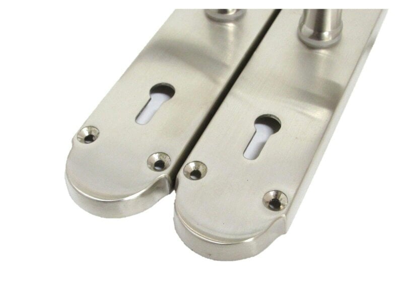 EDH Door Hardware Epsom Satin Nickel Internal Door Handle Set on 170mm Back Plate