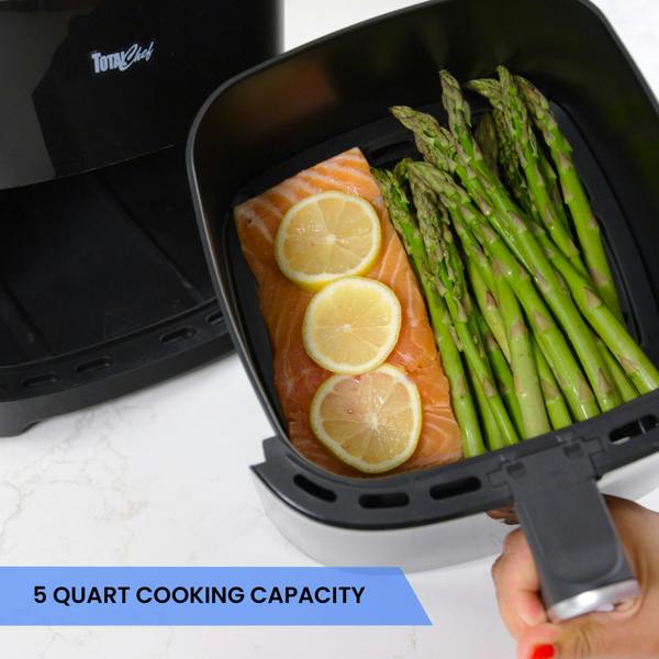 Total Chef 4.8L Electric Air Fryer Digital Touchscreen Controls 8 Cooking Presets Programmable Timer