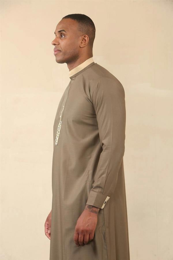 Infinity Leather Men's Thobe Arab Saudi Emirati Islamic Clothing Jubba Robe