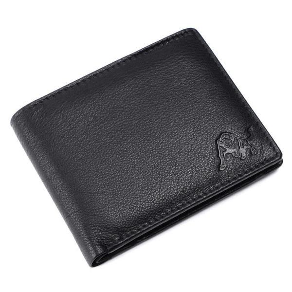 WILDBUFF Mens Black Leather Wallet ? Timeless Everyday Wallet, Gift Ready