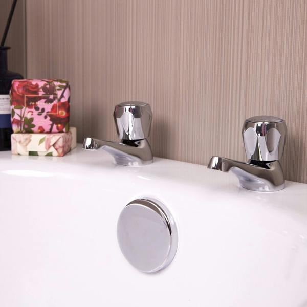 Flode Staika Economic Bath Taps - Polished Chrome Finish